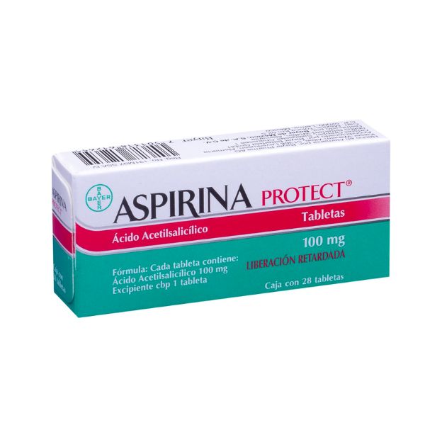 Aspirina Protec 100 mg Caja con 28 Tabletas