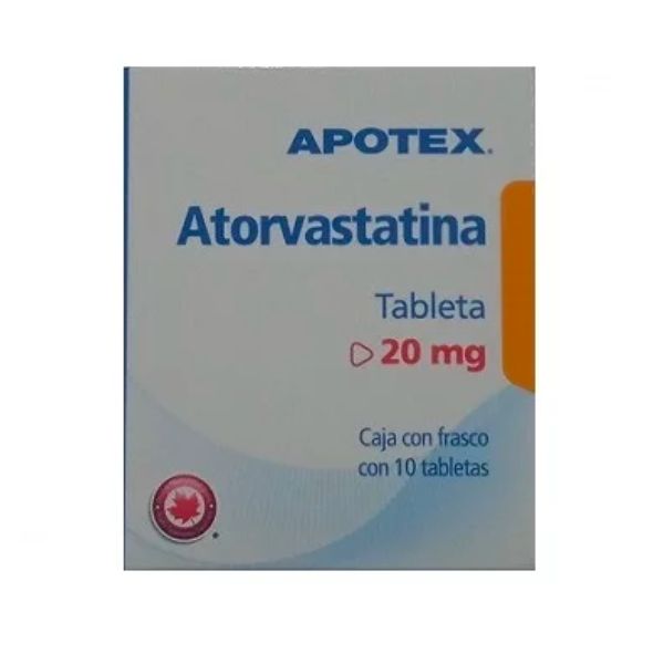 Atorvastatina 20 mg Caja con 10 Tabletas