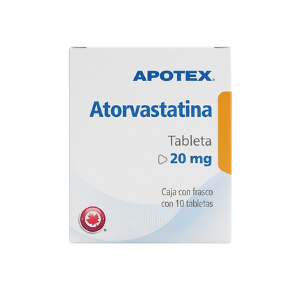 Atorvastatina 20 mg Caja con 10 Tabletas