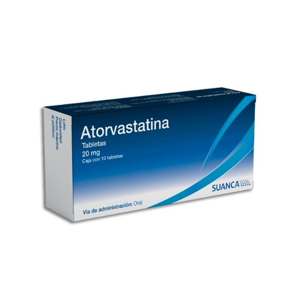 Atorvastatina 20 mg Caja con 10 Tabletas