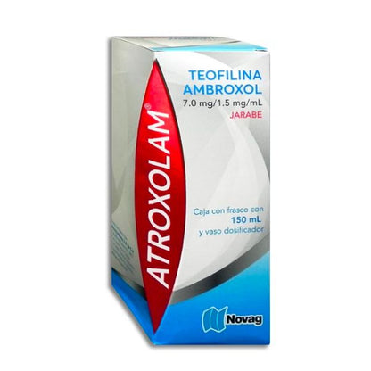 Atroxolam (Teofilina/Ambroxol) 7.0mg/1.5 mg Frasco con 150 ml de Jarabe