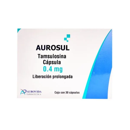 Aurosul Tamsulosina 0.4 mg Liberación Prolongada Caja con 30 Cápsulas