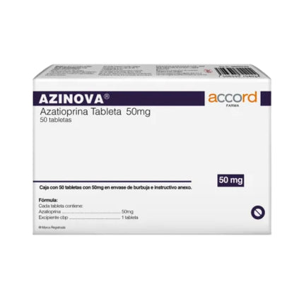 Azinova (Azatioprina) 50 mg Caja con 50 Tabletas