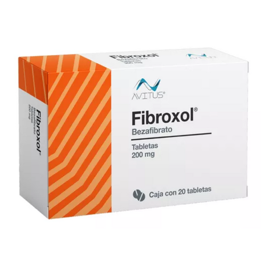 Fibroxol (Bezafibrato) 200 mg Caja con 20 Tabletas