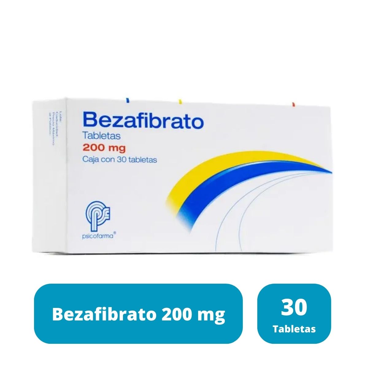 Bezafibrato 200 mg Caja con 30 Tabletas