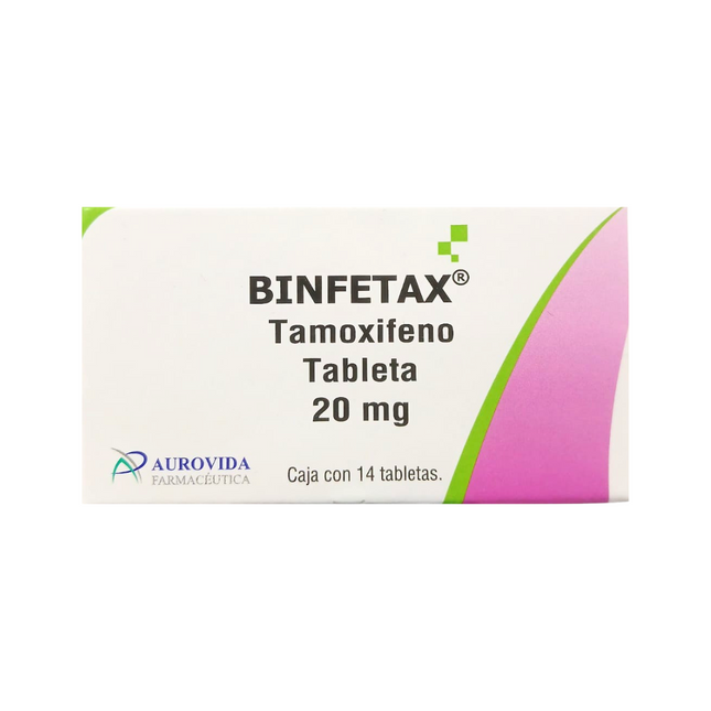 Binfetax (Tamoxifeno) 20 mg Caja con 14 Tabletas