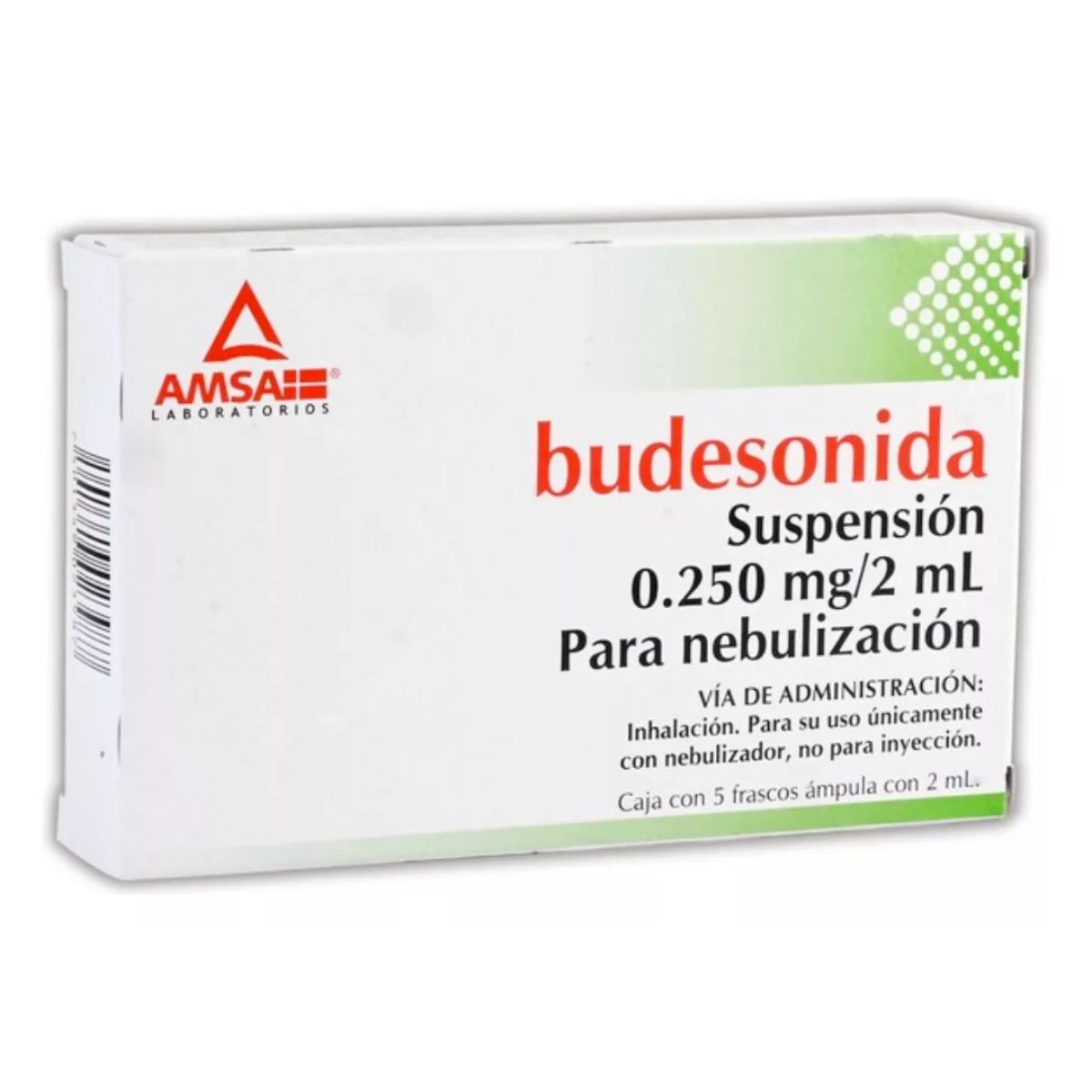 Budesonida 0.250 mg/2 ml con 5 Amp Para Nebulizar