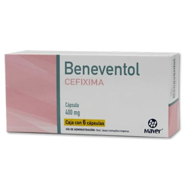 Beneventol (Cefixima) 400 mg Caja con 6 Cápsulas