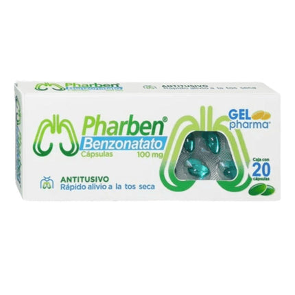 Pharben (Benzonatato) 100 mg Caja con 20 Perlas