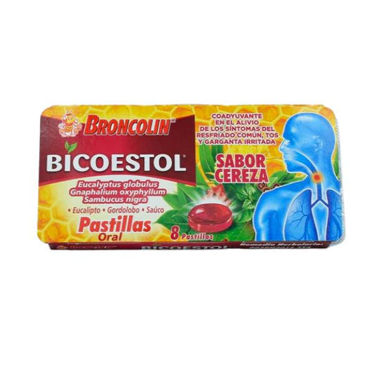 Bicoestol Caramelo Sabor Cereza C/8 Tabletas