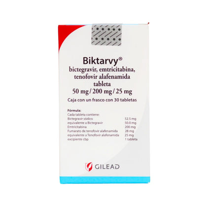 Biktarvy 50 mg / 200 mg / 25 mg Caja con Frasco con 30 Tabletas