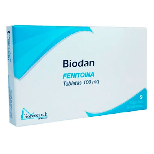 Biodan (Fenitoina) 100 mg Caja con 50 Tabletas