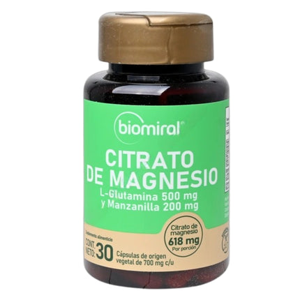 Biomiral (Citrato De Magnesio L-glutamina) Frasco con 30 Cápsulas