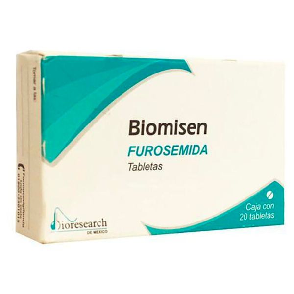 Biomisen (Furosemida) 40 mg Caja con 20 Tabletas