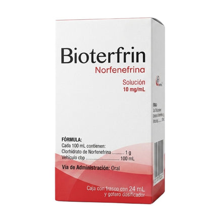 Bioterfrin (Norfenilefrina)10 mg / 1 mL Frasco Gotero con 24 mL
