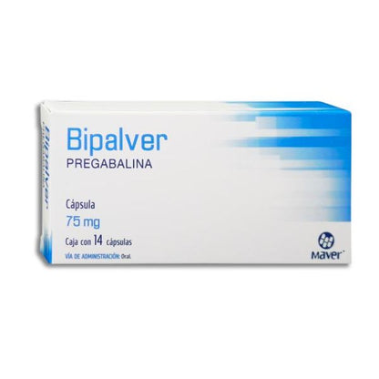 Bipalver (Pregabalina) 75 mg Caja con 14 Cápsulas