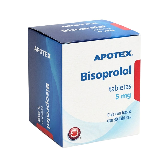 Bisoprolol 5 mg Caja con Frasco con 30 Tabletas