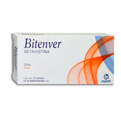 Bitenver (Betahistina) 24 mg Caja con 30 Tabletas