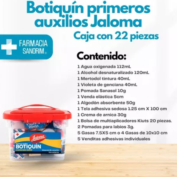Botiquín Jaloma Primeros Auxilios, 22 pzas.