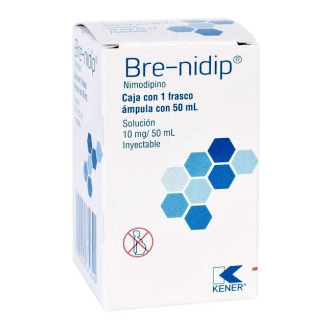 Bre-nidip (Nimodipino) Solución Inyectable 10 mg Caja con Frasco con 50 mL | Kener