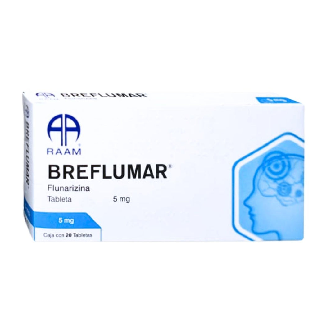 Breflumar (Flunarizina) 5 mg Caja con 20 Tabletas – Farmacia Sanorim