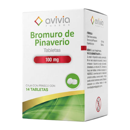 Bromuro de Pinaverio 100 mg Caja de 14 Tabletas
