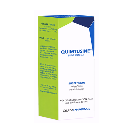Quimtusine (budesonida) susp p/inhalación 64 mcg / dosis Frasco 6 ml | Quimpharma