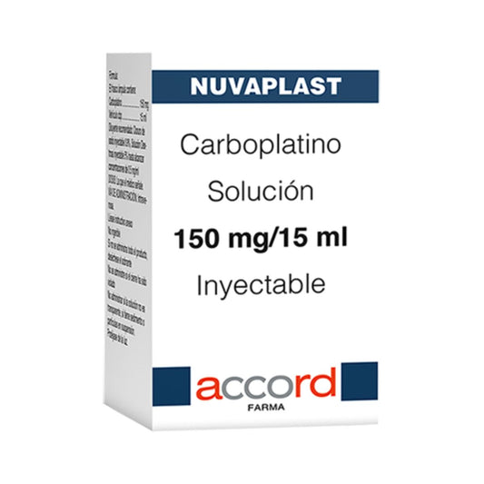 Nuvaplast (Carboplatino) 150 mg/ 15 ml Caja con Frasco Ámpula Inyectable