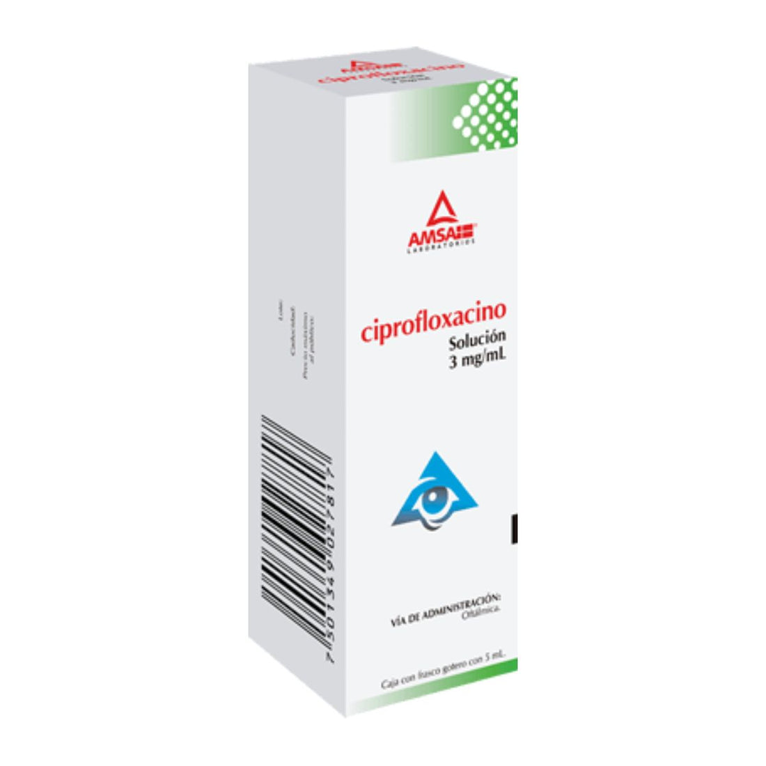 Ciprofloxacino 3 mg/ml Solución Oftálmica Frasco Gotero de 5 ml ...
