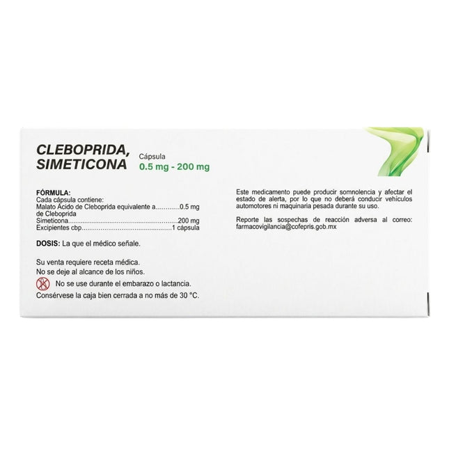 Cleboprida / Simeticona 0.5 mg / 200 mg Caja con 45 cápsulas | Maver Laboratorios