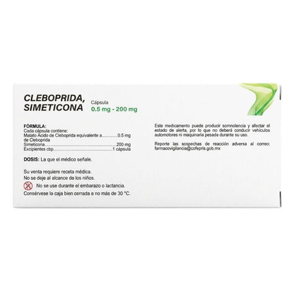 Cleboprida / Simeticona 0.5 mg / 200 mg Caja con 45 cápsulas | Maver Laboratorios
