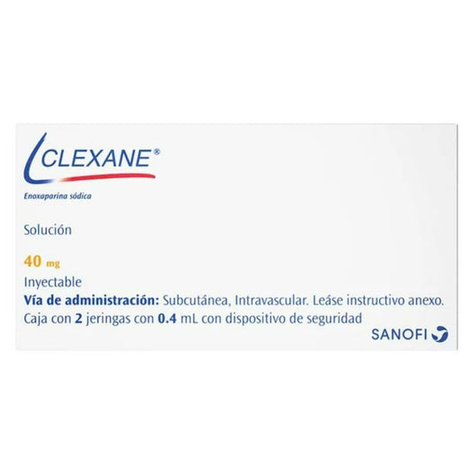 Clexane (Enoxoparina)  40 mg Caja con 2 Jeringas Precargadas de 0.4 ml