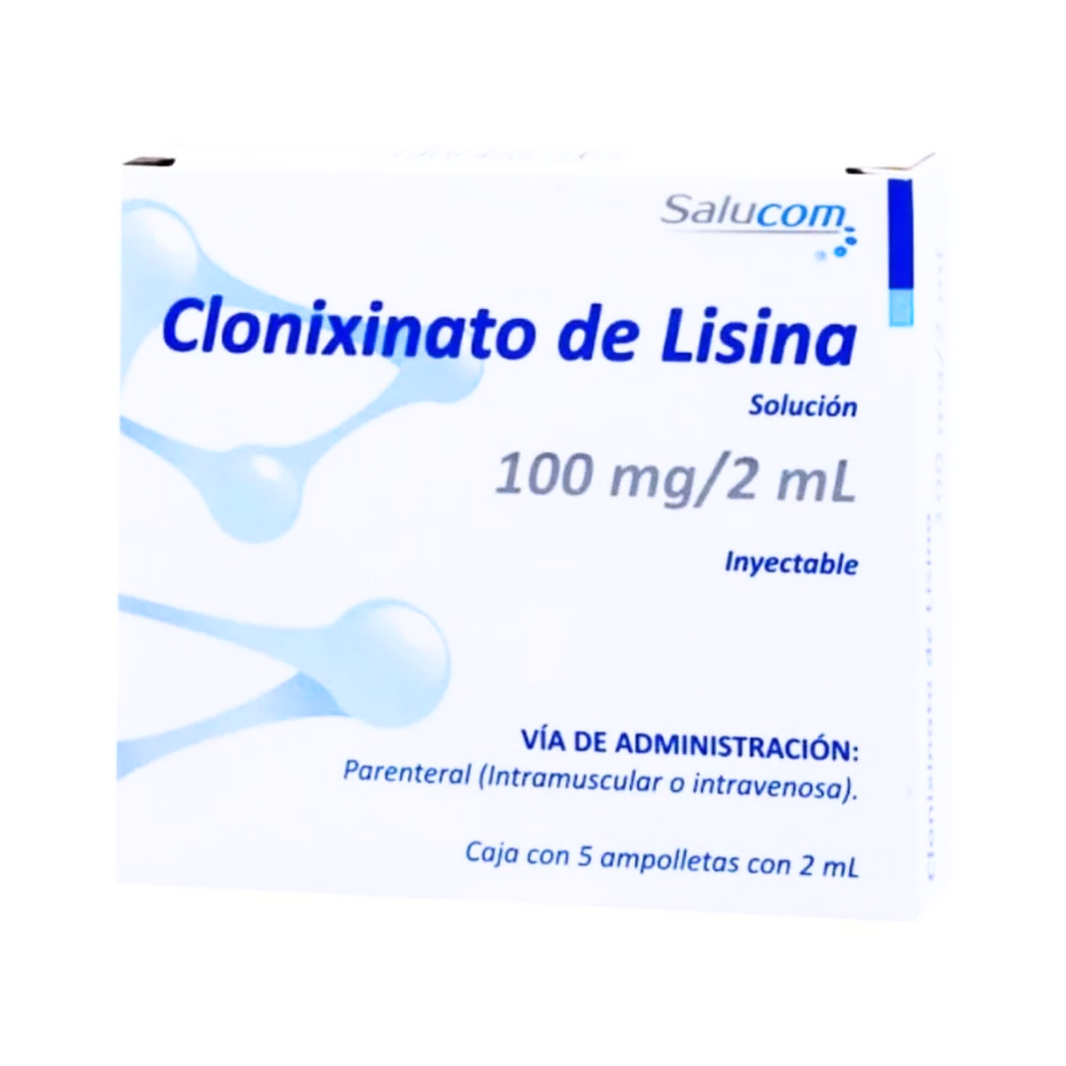 Clonixinato de Lisina 100 mg/ 2 ml Caja con 5 Ampolletas Inyectables ...
