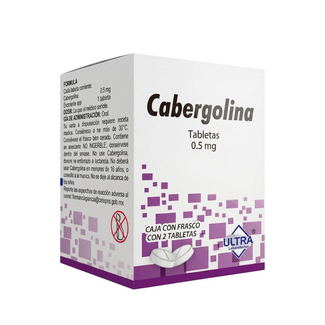 Cabergolina 0.5 mg Caja con 2 Tabletas