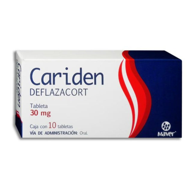 Cariden Deflazacort 30 mg Caja con 10 Tabletas