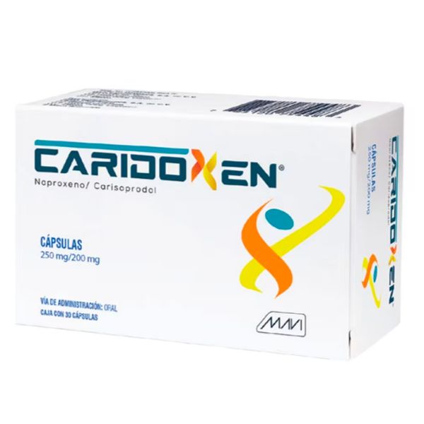 Caridoxen (Naproxeno/Carisoprodol) 250 mg/200 mg Caja con 30 Capsulas