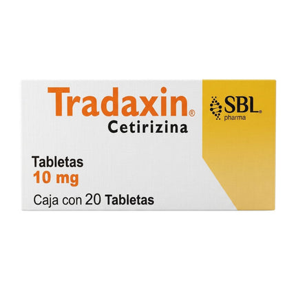 Tradaxin (Cetirizina) 10 mg Caja con 20 Tabletas