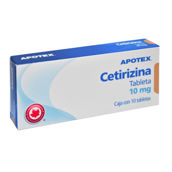 Cetirizina Apotex 10 mg Caja con 10 Tabletas