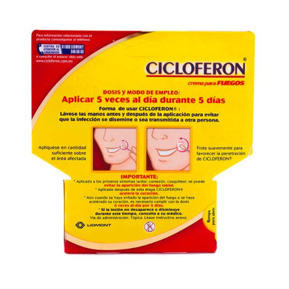 Cicloferon (Aciclovir) Crema 5.0% Caja con Tubo De 2 g