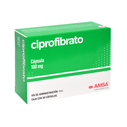 Ciprofibrato 100 mg Caja con 30 Capsulas