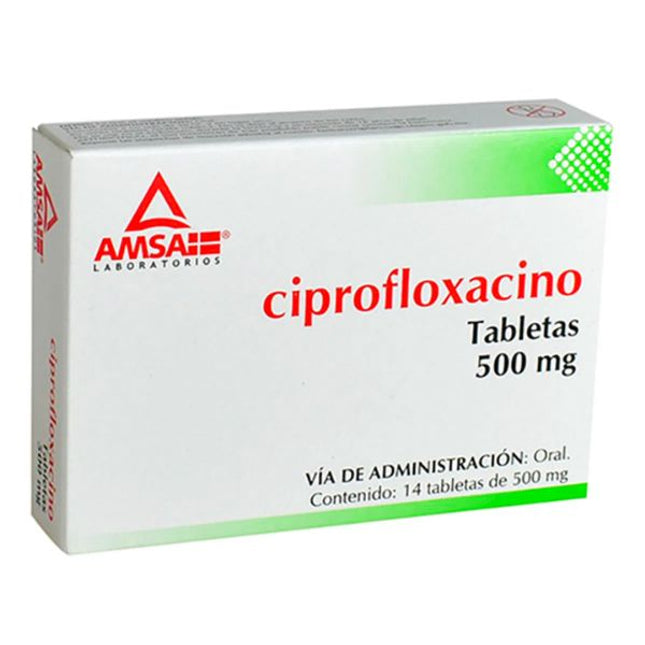 Ciprofloxacino 500 mg Caja con 14 Tabletas