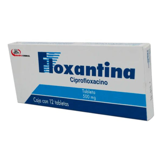 Floxantina (Ciprofloxacino) 500 mg Caja con 12 Tabletas