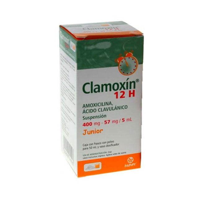 Clamoxin Junior (Amoxicilina/Ácido Clavulánico) 400 mg/57/ 5 ml Suspensión