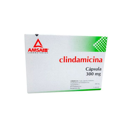 Clindamicina 300 mg Caja con 16 Cápsulas