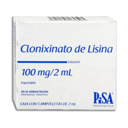 Clonixinato De Lisina 100 mg 2 mL Caja Con 5 Ampolletas