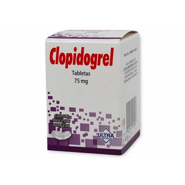 Clopidogrel 75 mg Caja con 28 Tabletas