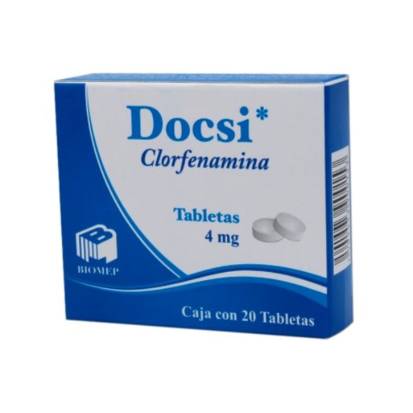 Docsi (Clorfenamina) 4 mg Caja con 20 Tabletas