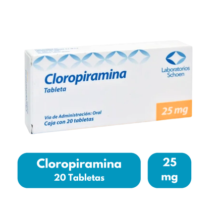 Cloropiramina 25 mg Caja con 20 Tabletas | Laboratorios Schoen