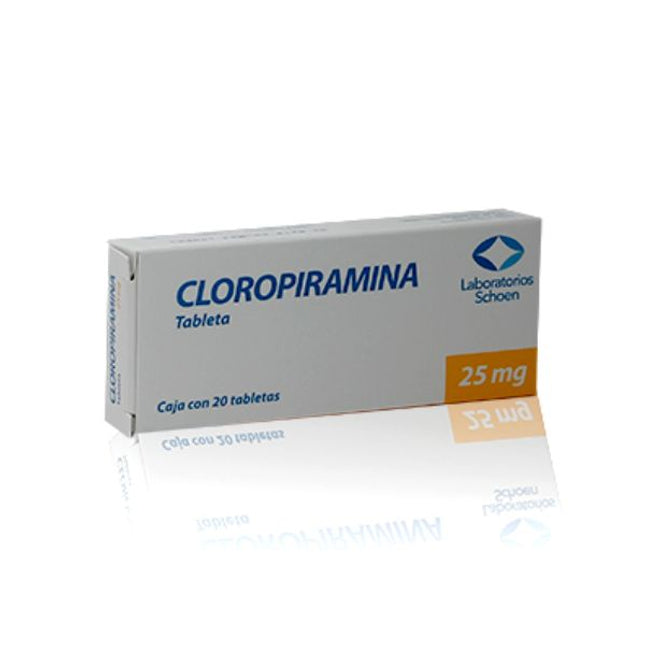 Cloropiramina 25 mg Caja con 20 Tabletas