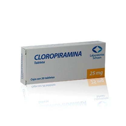 Cloropiramina 25 mg Caja con 20 Tabletas